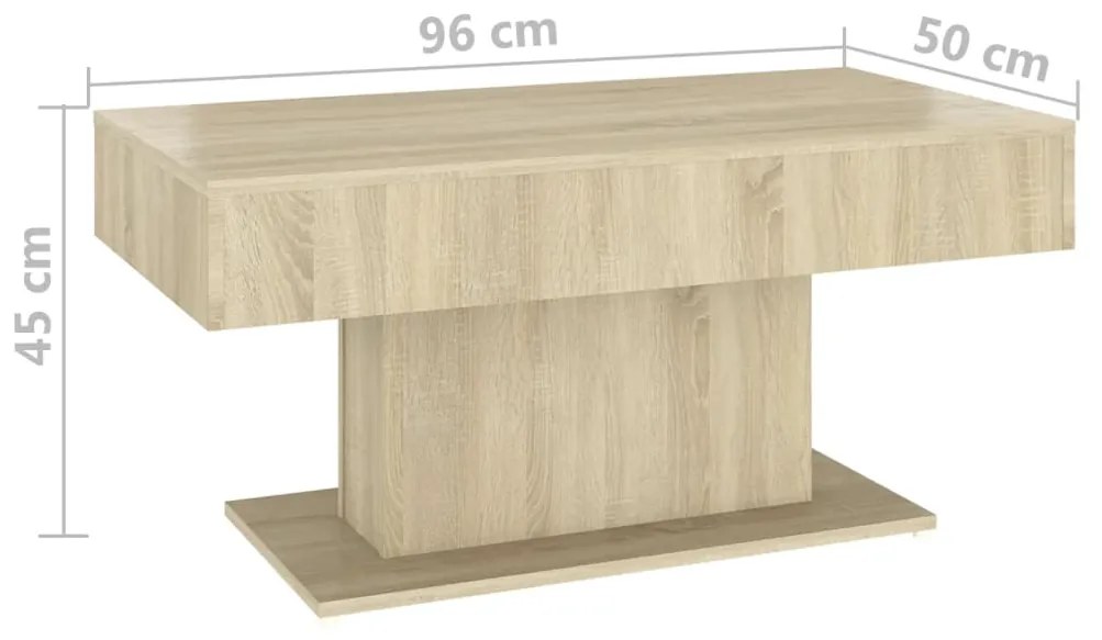 Mesa de centro 96x50x45 cm contraplacado carvalho sonoma