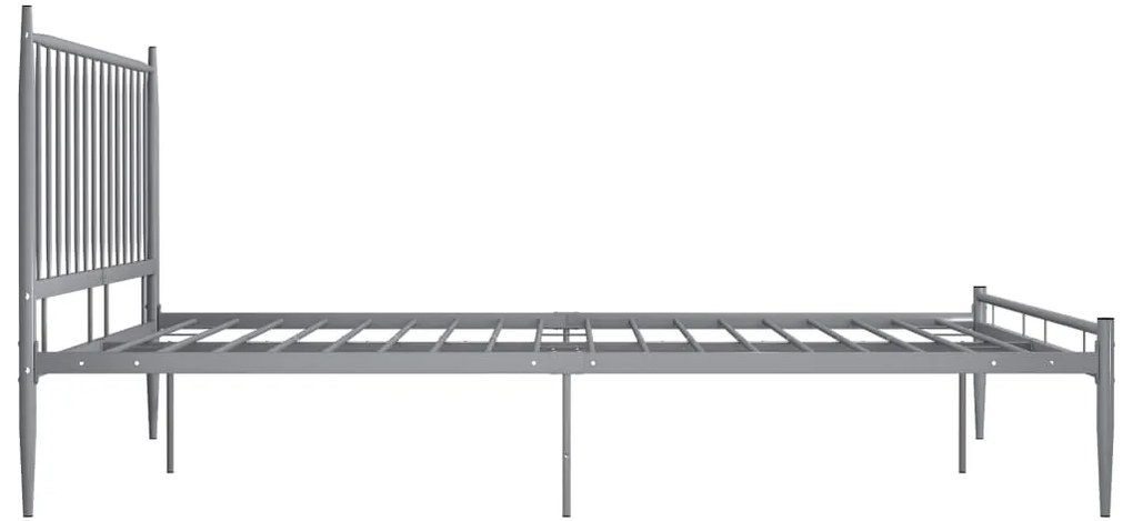 Estrutura de cama 200x200 cm metal cinzento
