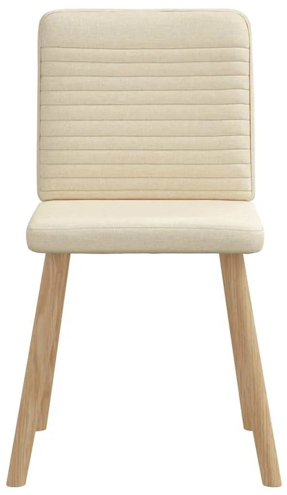 Cadeiras de jantar 6 pcs tecido cor creme