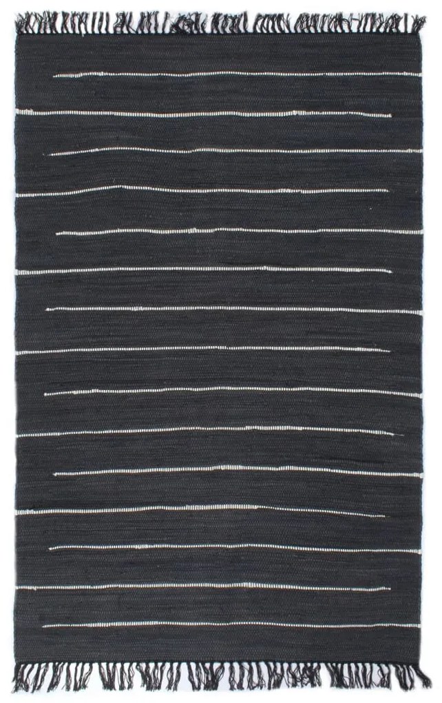 vidaXL Tapete chindi tecido à mão algodão 160x230 cm antracite