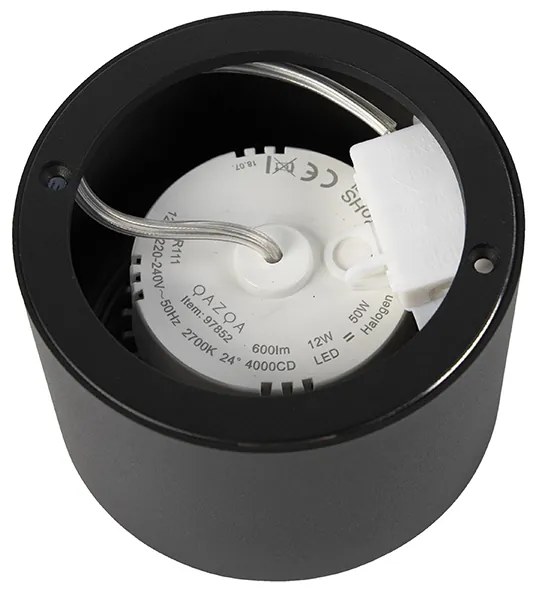 Foco de teto moderno preto AR111 com LED - Expert