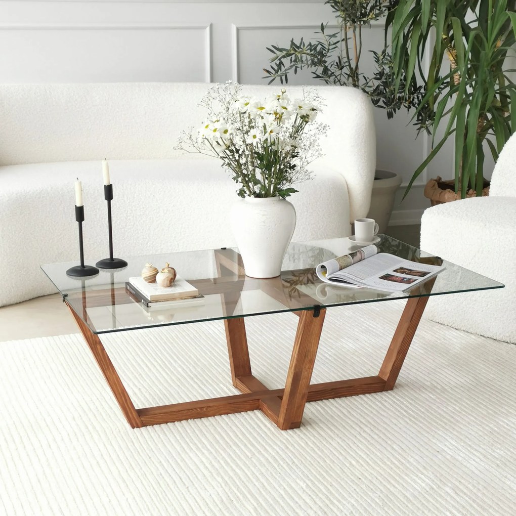 Mesa de Centro Amalfi – Nogueira – 105 x 35 x 65 cm