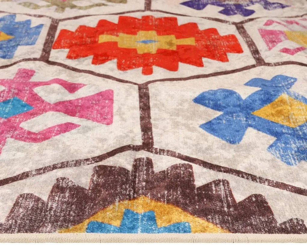 Tapete lavável antiderrapante 190x300 cm multicor