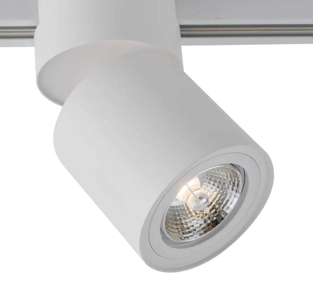 Foco moderno branco para sistema de calha monofásico GU10 70mm - Iconic Roto