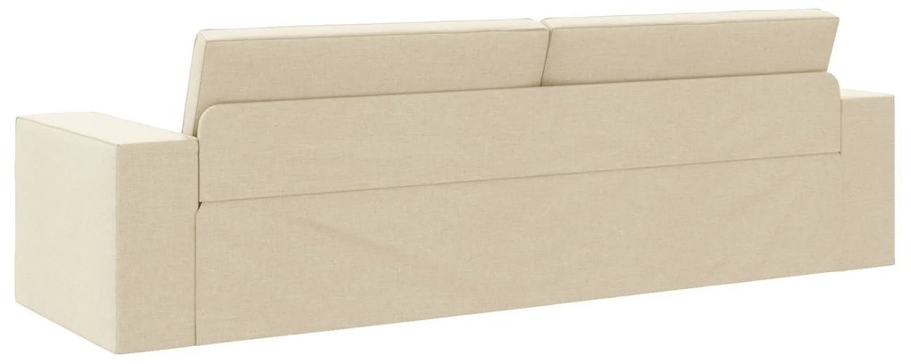 Sofá Cama 2-em-1 Creme 245x150x60.5 cm Tecido