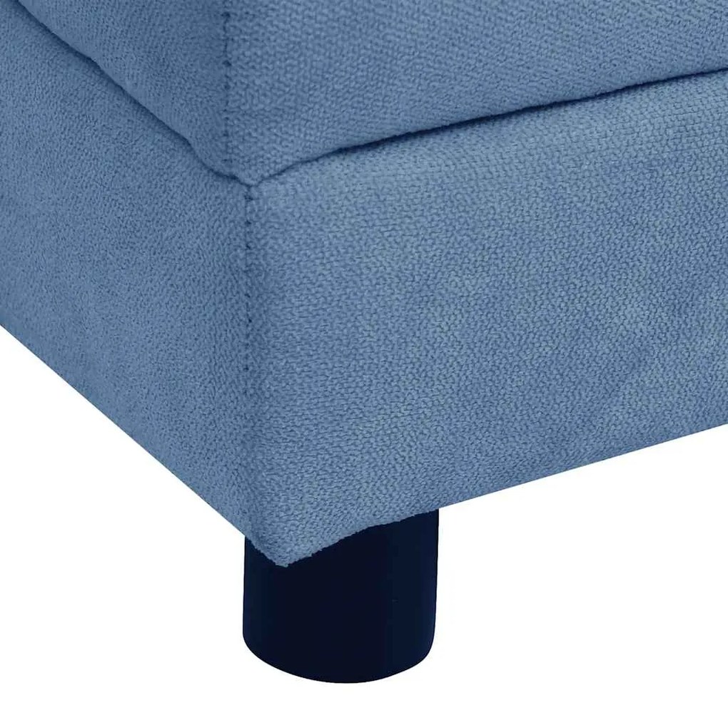 Sofá para cães com almofada 83x44x44 cm pelúcia azul