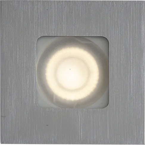 Conjunto de 6 focos embutidos modernos Gunmetal Quadrado IP44 - Qure