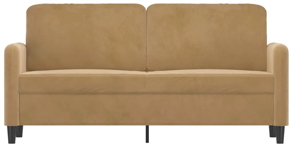 Sofá de 2 lugares veludo 140 cm castanho