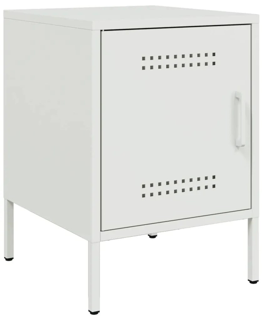 Mesas de cabeceira 2 pcs 36x39x50,5 cm aço branco