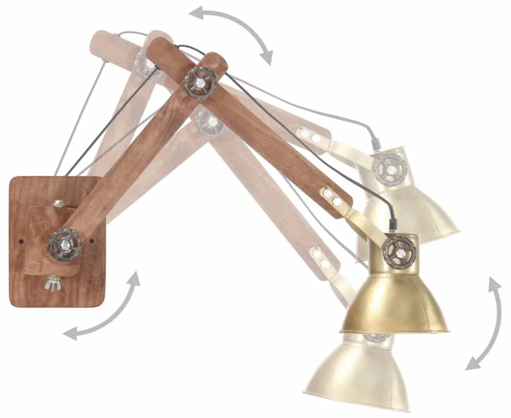 Candeeiro de parede redondo estilo industrial E27 bronze