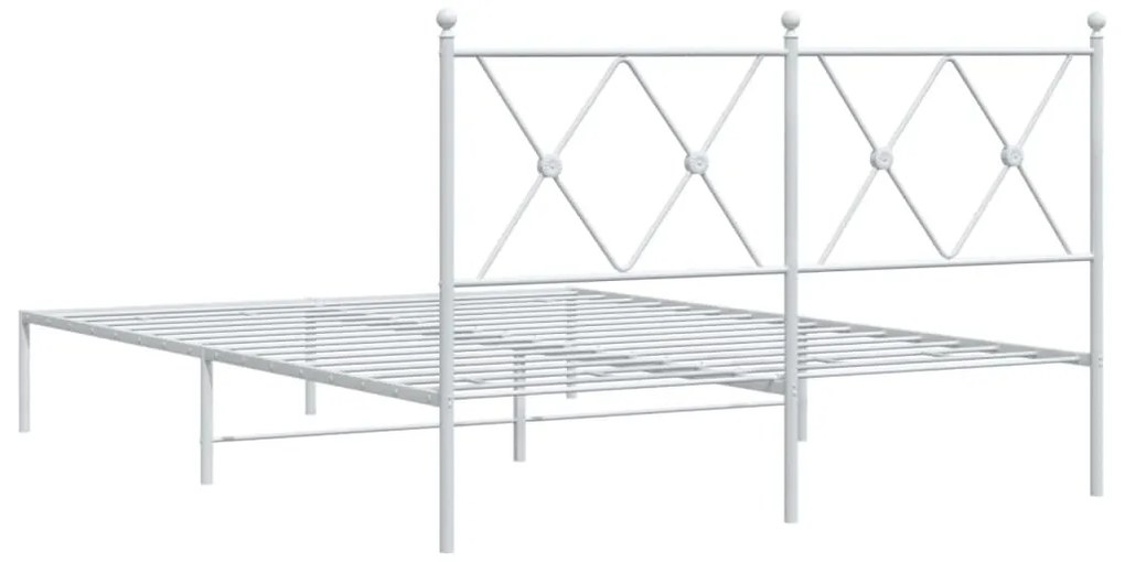 Estrutura de cama com cabeceira 140x190 cm metal branco