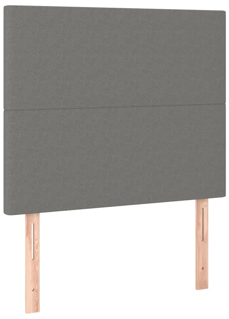 Cama com molas/colchão 90x190 cm tecido cinza-escuro