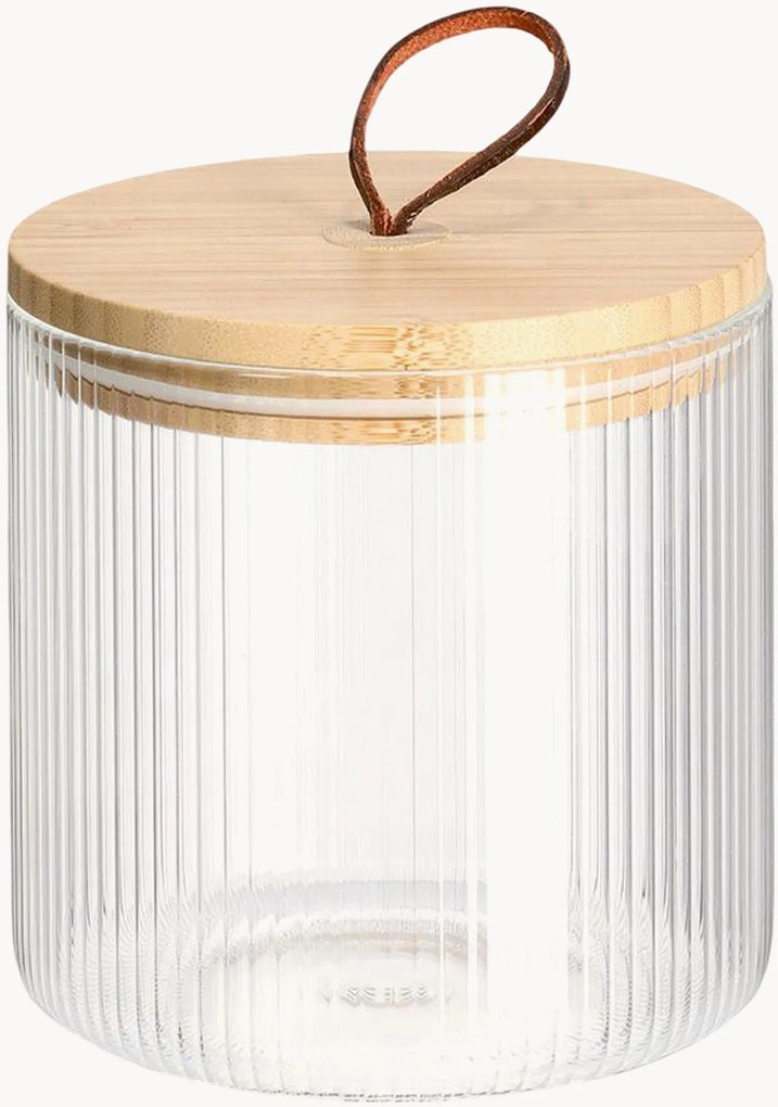 Frascos de arrumação com tampa em bambu Amber, conjunto de 6
