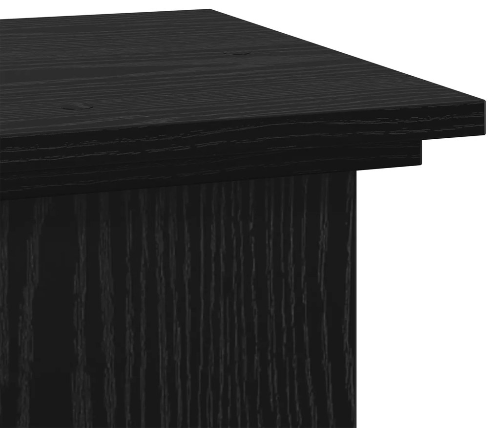 Suporte para Plantas Carvalho Preto 33x33x60 cm Madeira Revestida