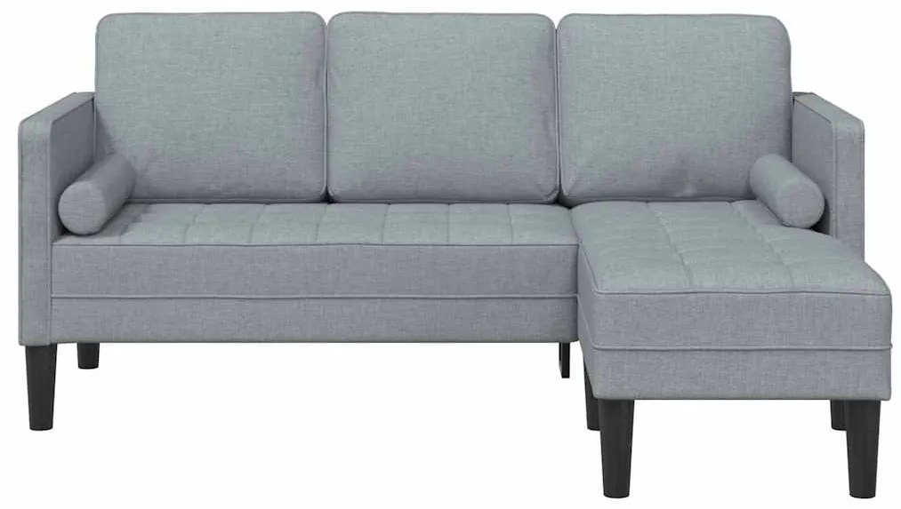 Sofá em L 3 lugares vidaXL Cinzento claro 160 cm em Tecido