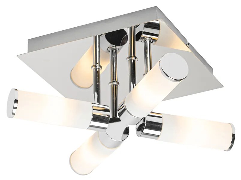 Candeeiro de teto moderno para casa de banho cromado 4 luzes IP44 - Bath