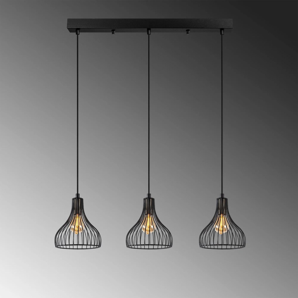 Candeeiro de Teto Telyildo – Preto Antigo – 70 x 20 x 117 cm