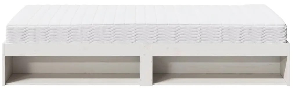 Sofá-cama com colchão 80x200 cm madeira de pinho maciça branco