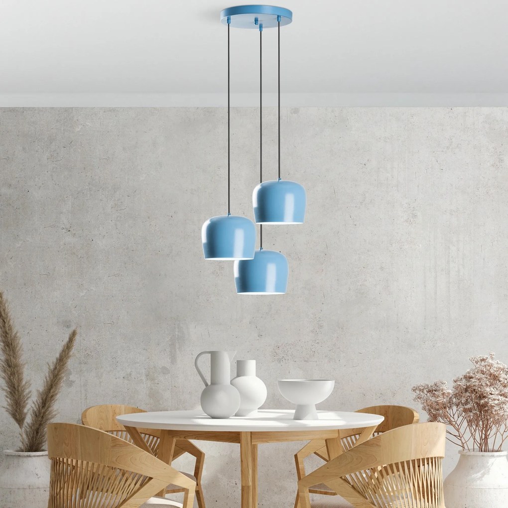 Candeeiro Suspenso Yozgat – Azul Claro – Ø45 cm