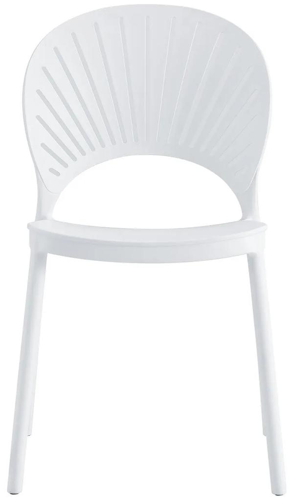 Conjunto 4 Cadeiras de Jardim, Terraço  ABANICO, empilhável, polipropileno branco Restaurante, Café, Bar