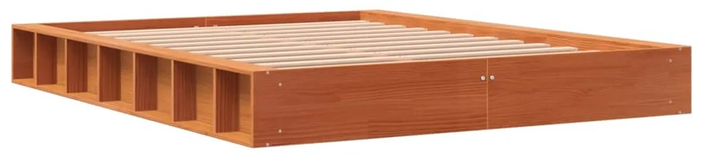 Cama sem colchão 140x190 cm pinho maciço castanho-mel