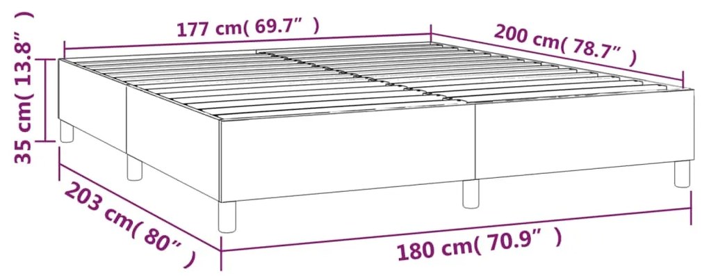 Estrutura de cama com molas 180x200 cm tecido cinzento-escuro