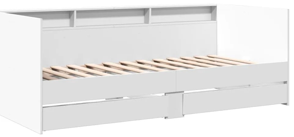 Sofá-cama com gavetas sem colchão 90x200 cm branco