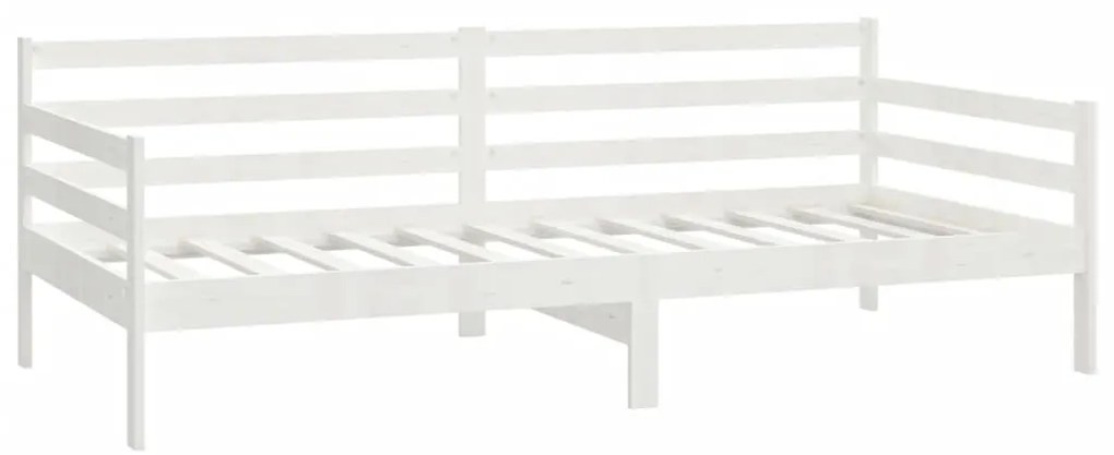 Sofá-cama com colchão 90x200 cm pinho maciço branco