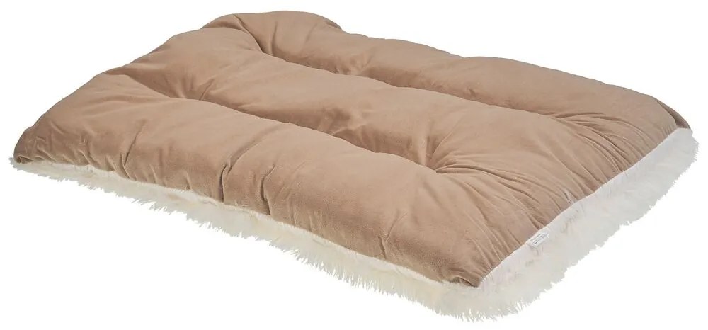 Cama para animal de estimação em veludo creme 60 x 45 cm ERGANI Beliani