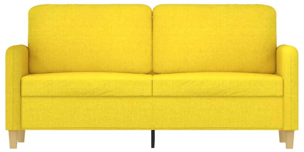 Sofá de 2 lugares 140 cm tecido amarelo-claro