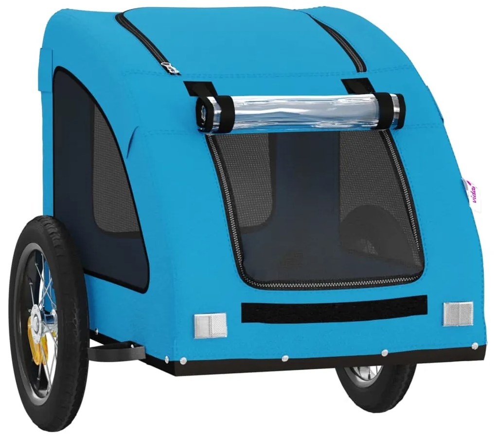 Reboque bicicleta p/ animais tecido oxford/ferro azul