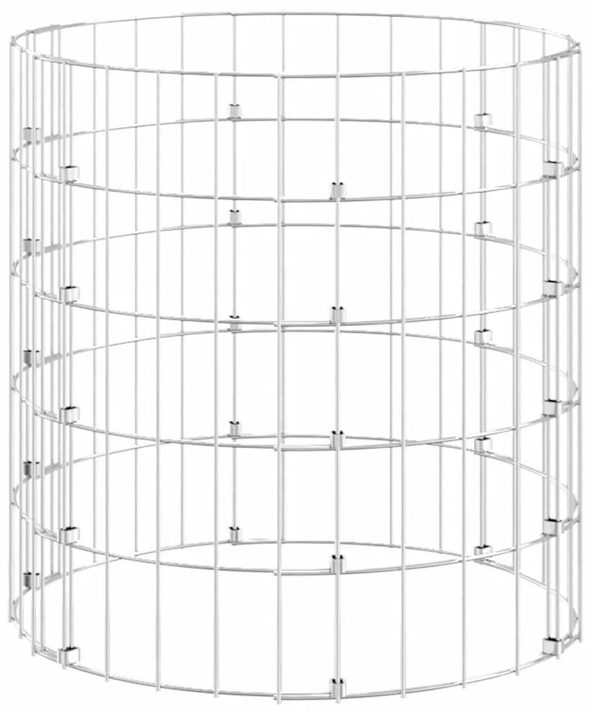 Canteiro elevado/cesto gabião em poste Ø50x50cm aço galvanizado