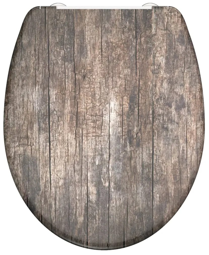 SCHÜTTE Assento de sanita c/ fecho suave OLD WOOD duroplast estampado