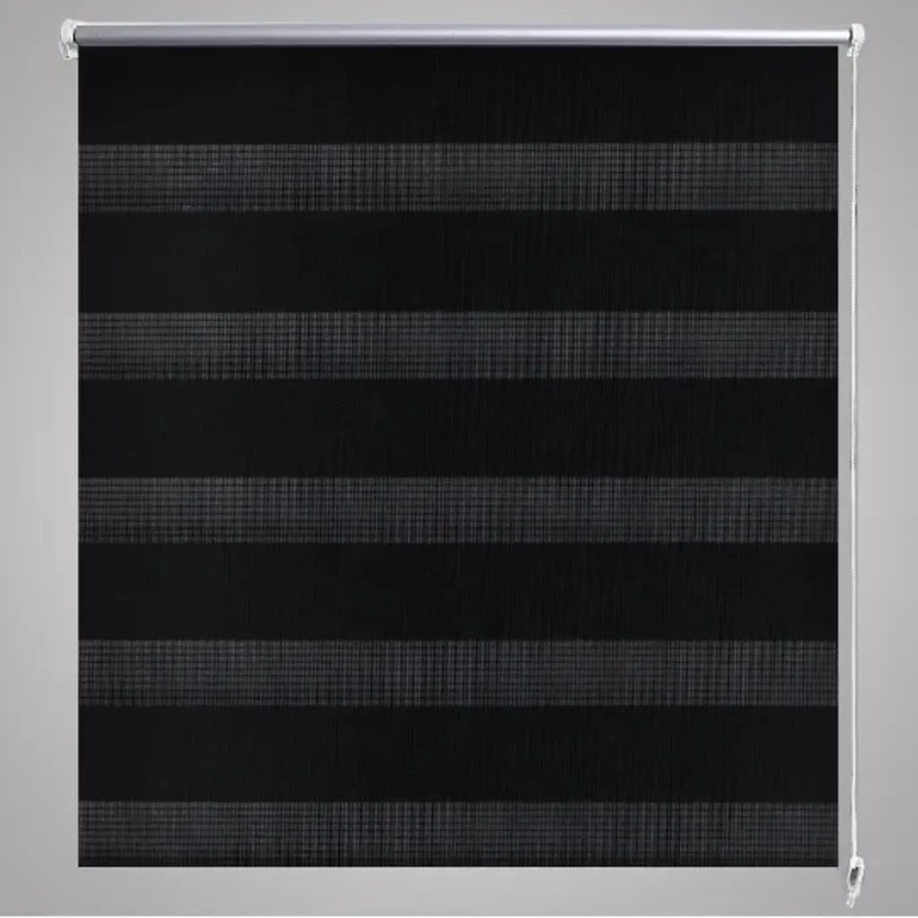 Estore de rolo 60 x 120 cm, linhas de zebra / Preto