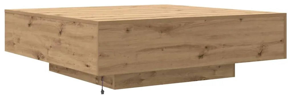 Mesa de Café com Luzes LED Carvalho Artisan 100x100x31 cm