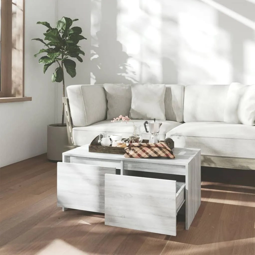 Mesa de centro 90x50x41,5 cm derivados madeira cinzento sonoma