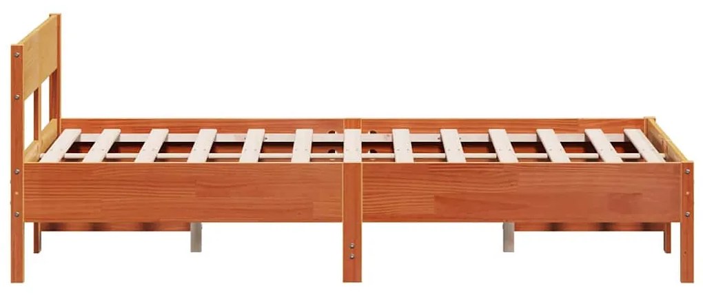 Cama sem colchão 160x200 cm madeira pinho maciço castanho-mel