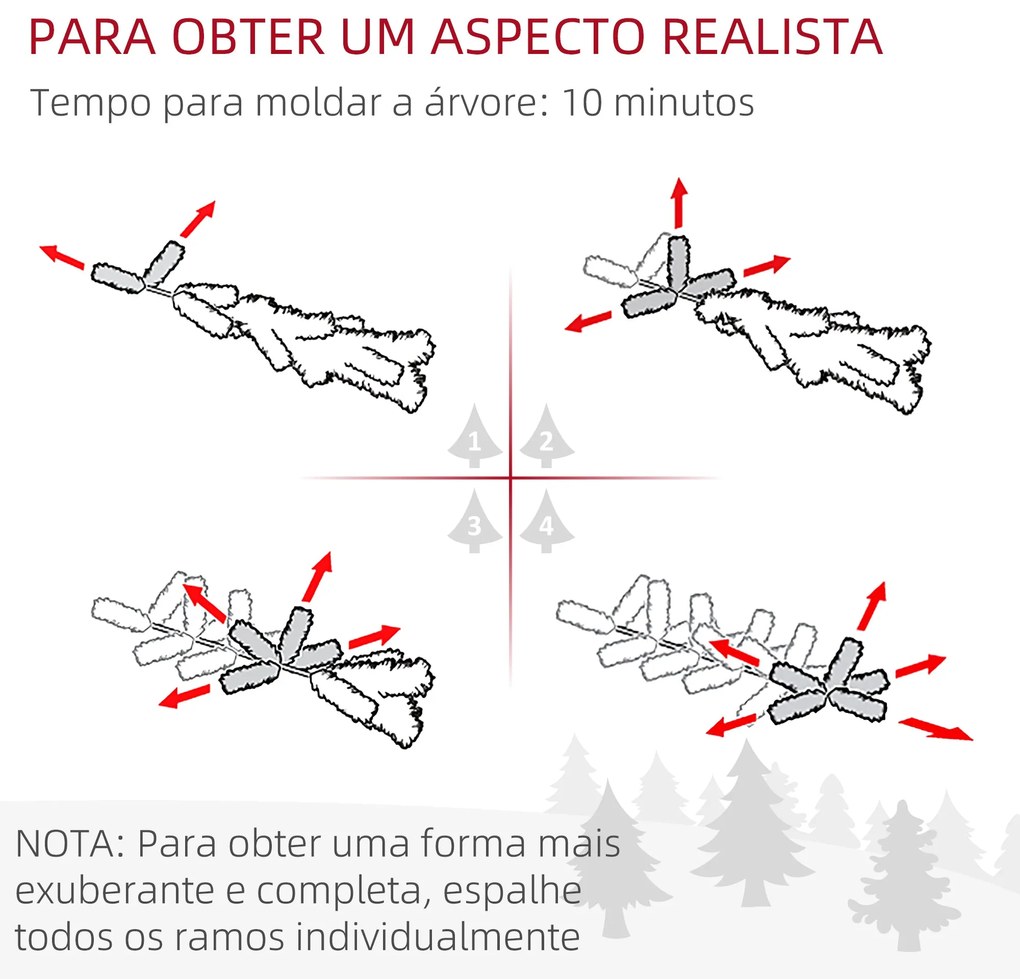 HOMCOM Árvore de Natal Árvore de Natal artificial nevada de 150 cm com