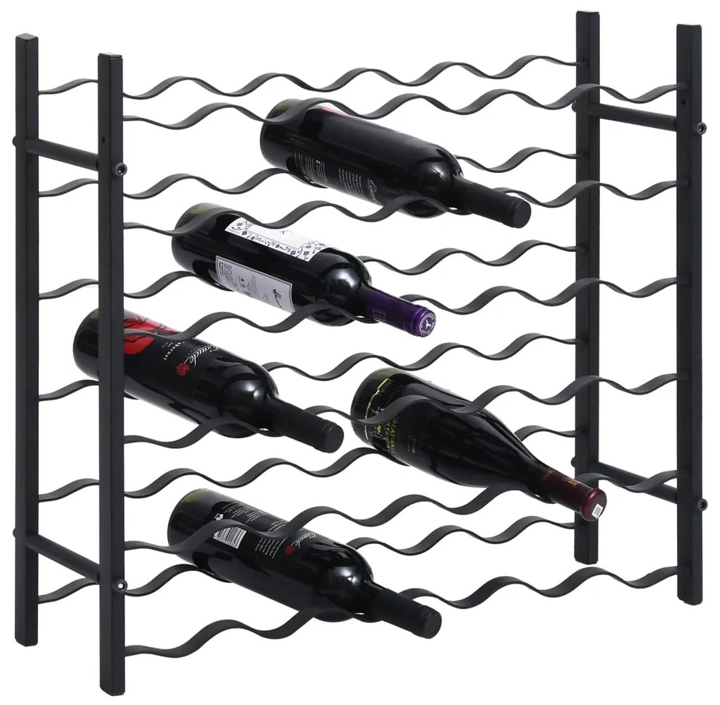 vidaXL Garrafeira para 36 garrafas ferro preto