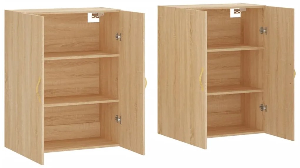 Armários de parede 2 pcs 69,5x34x90 cm carvalho sonoma