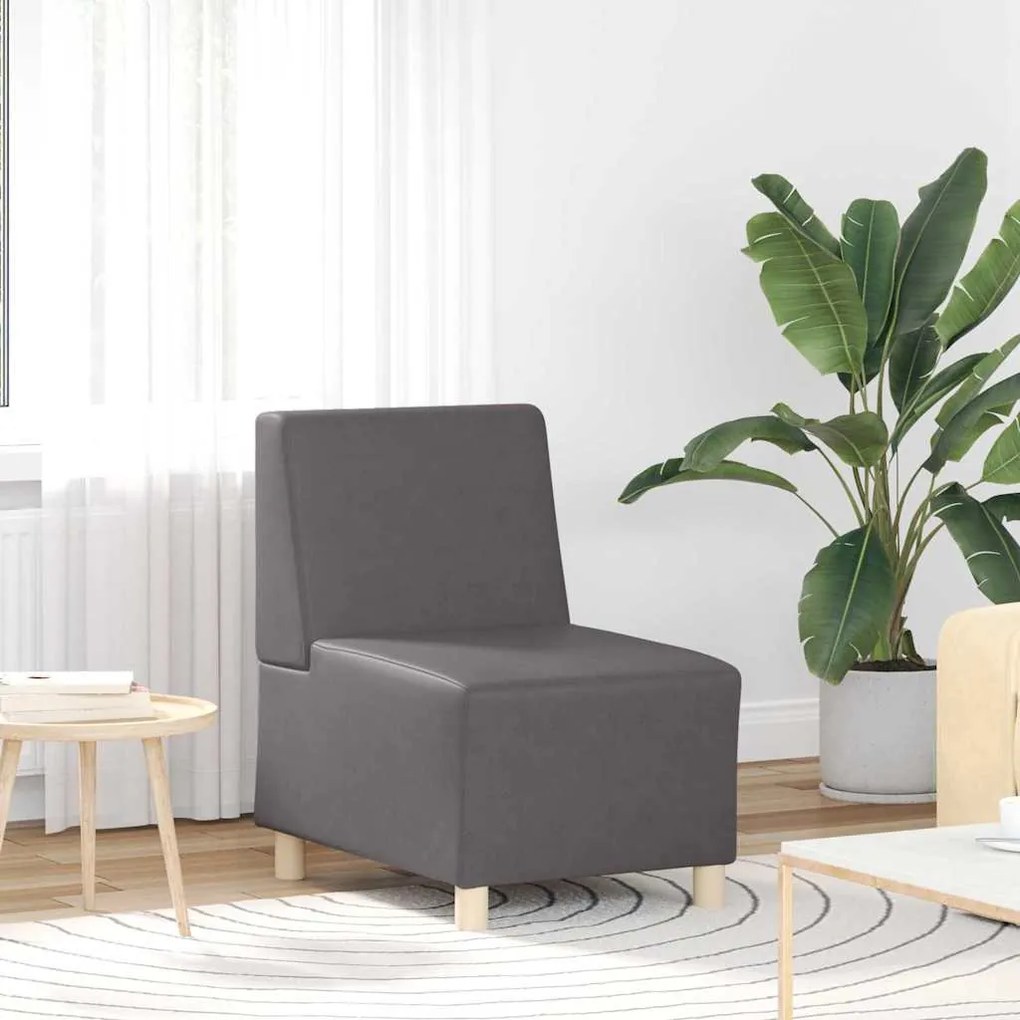 Cadeiras de Sofá 3 pcs Cinzeto 55 x 74 x 82 cm Couro sintético