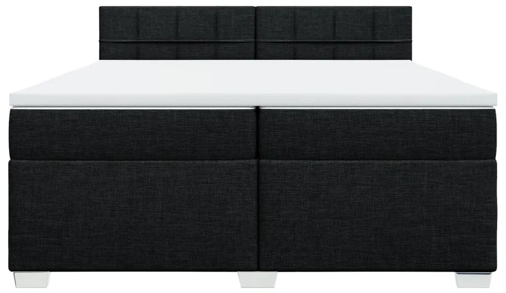 Cama com molas/colchão 200x200 cm tecido preto