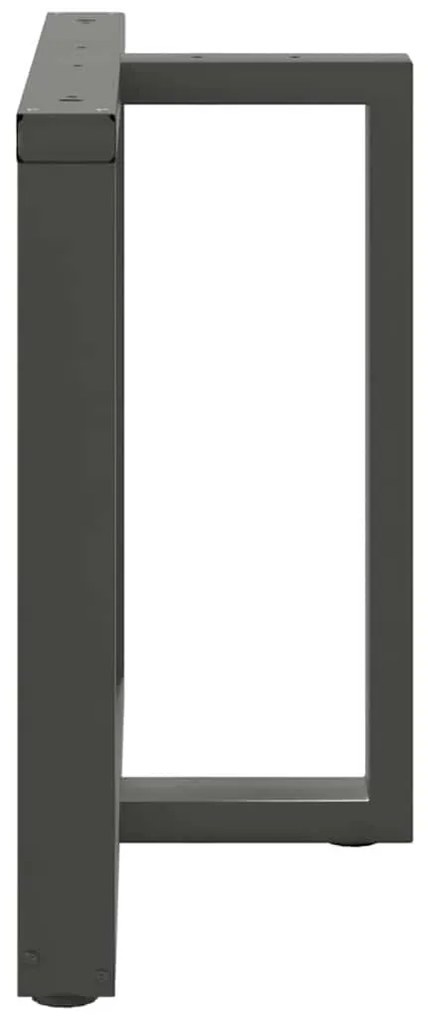 Pés para mesa de jantar em forma de T, 2 peças, antracite, 90x35x(72-7