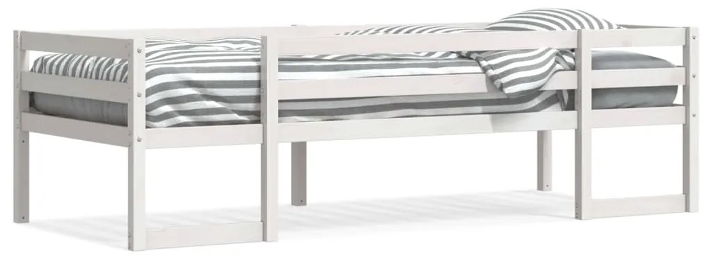 Estrutura de cama infantil 75x190 cm pinho maciço branco