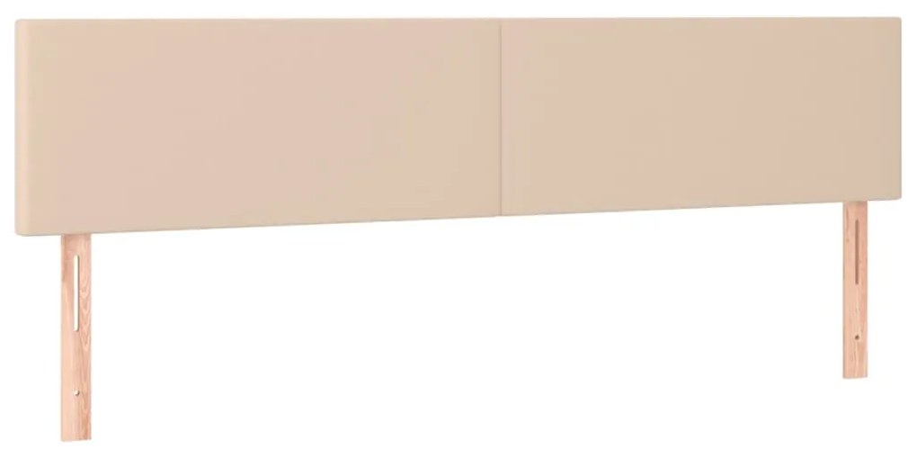 Cabeceira cama c/ LED couro artificial 160x5x78/88cm cappuccino
