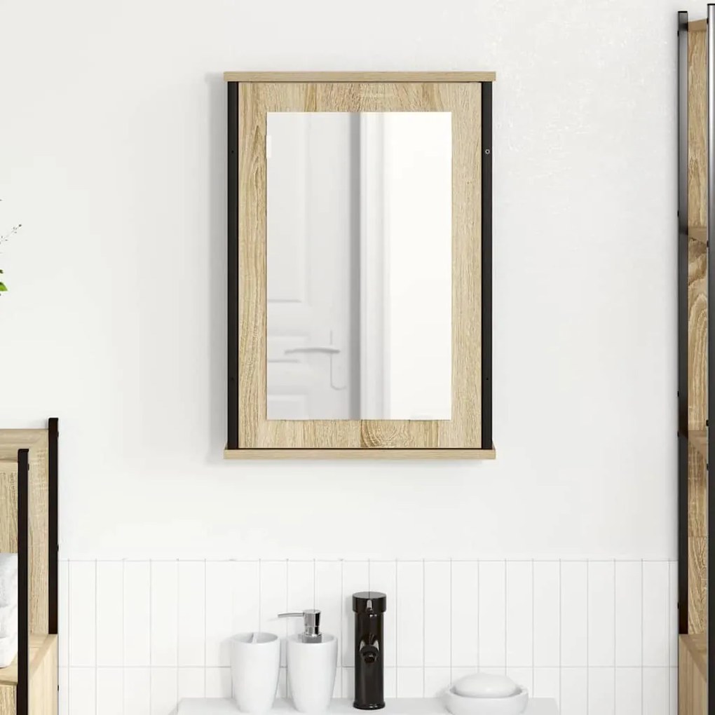 vidaXL Armário de Espelho com porta Carvalho Sonoma 42 x 12 x 60 cm