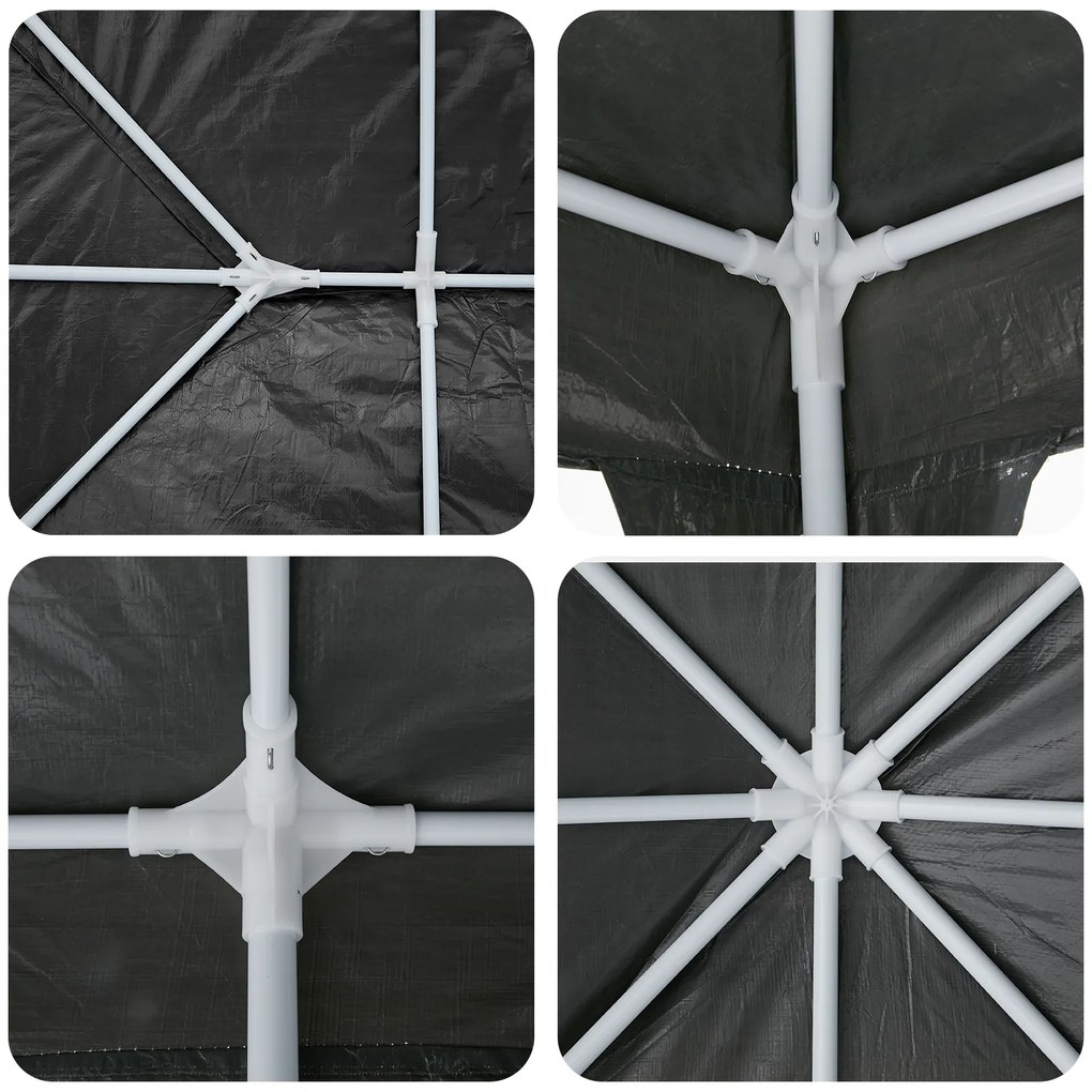 Tenda de Festa com 10 Lados Antracite 6x4 m PE