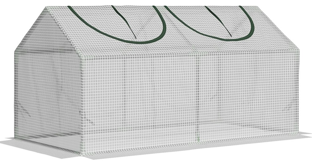 Outsunny Estufa 119x60x60cm Estufa de Jardim com 2 Janelas Enroláveis para Cultivo de Plantas Verduras Flores Branco Translúcido