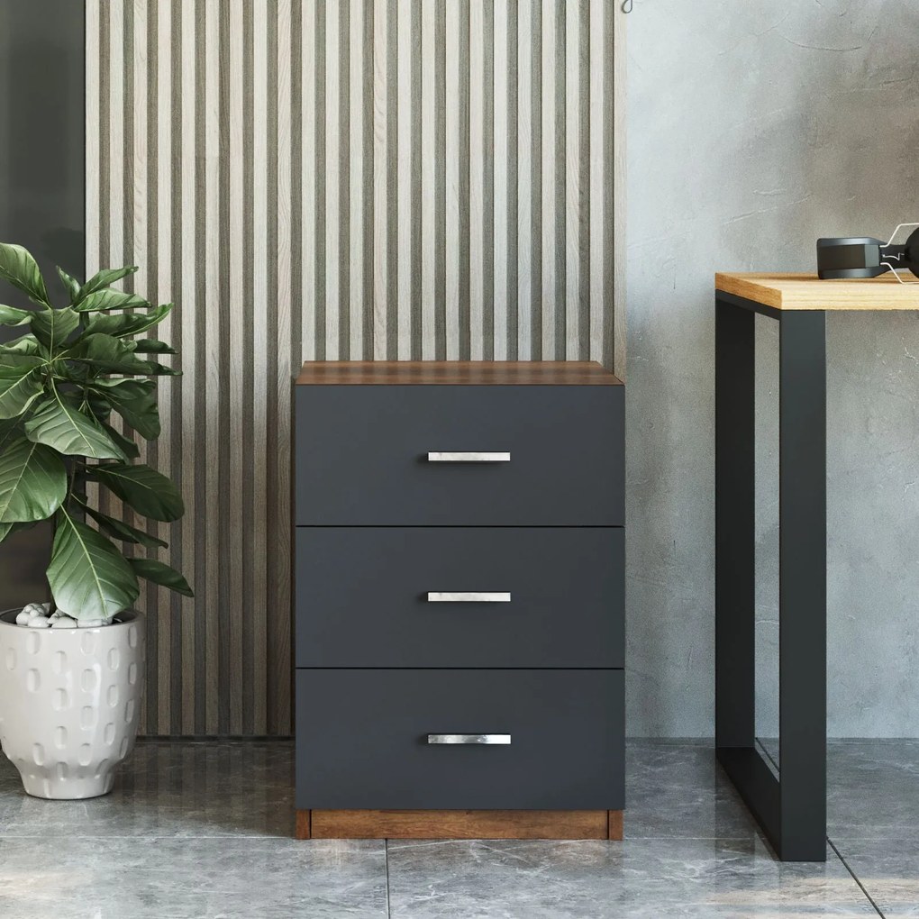 Gaveta VO3 – Walnut/Antracite – 44,5x61,8x46,6 cm