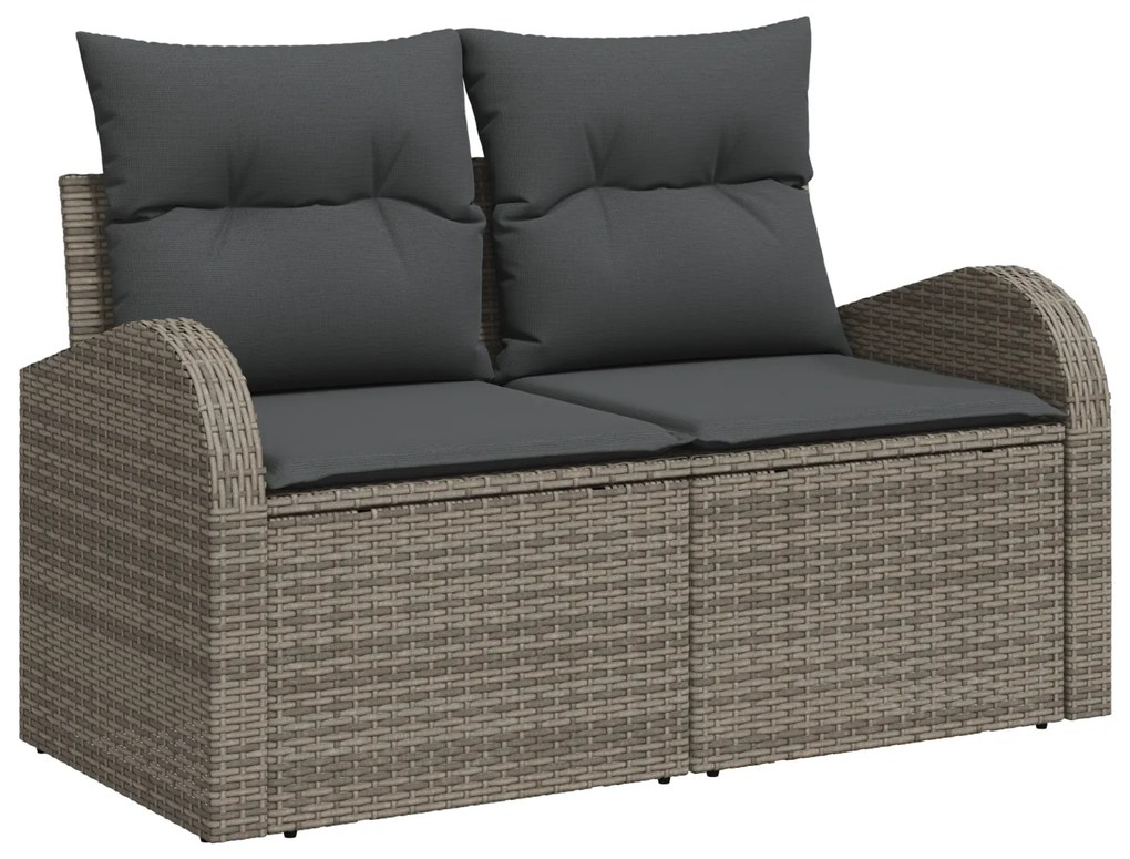 Conjunto de Sofá de Jardim vidaXL de 5 peças com Almofadas Cinza Polir